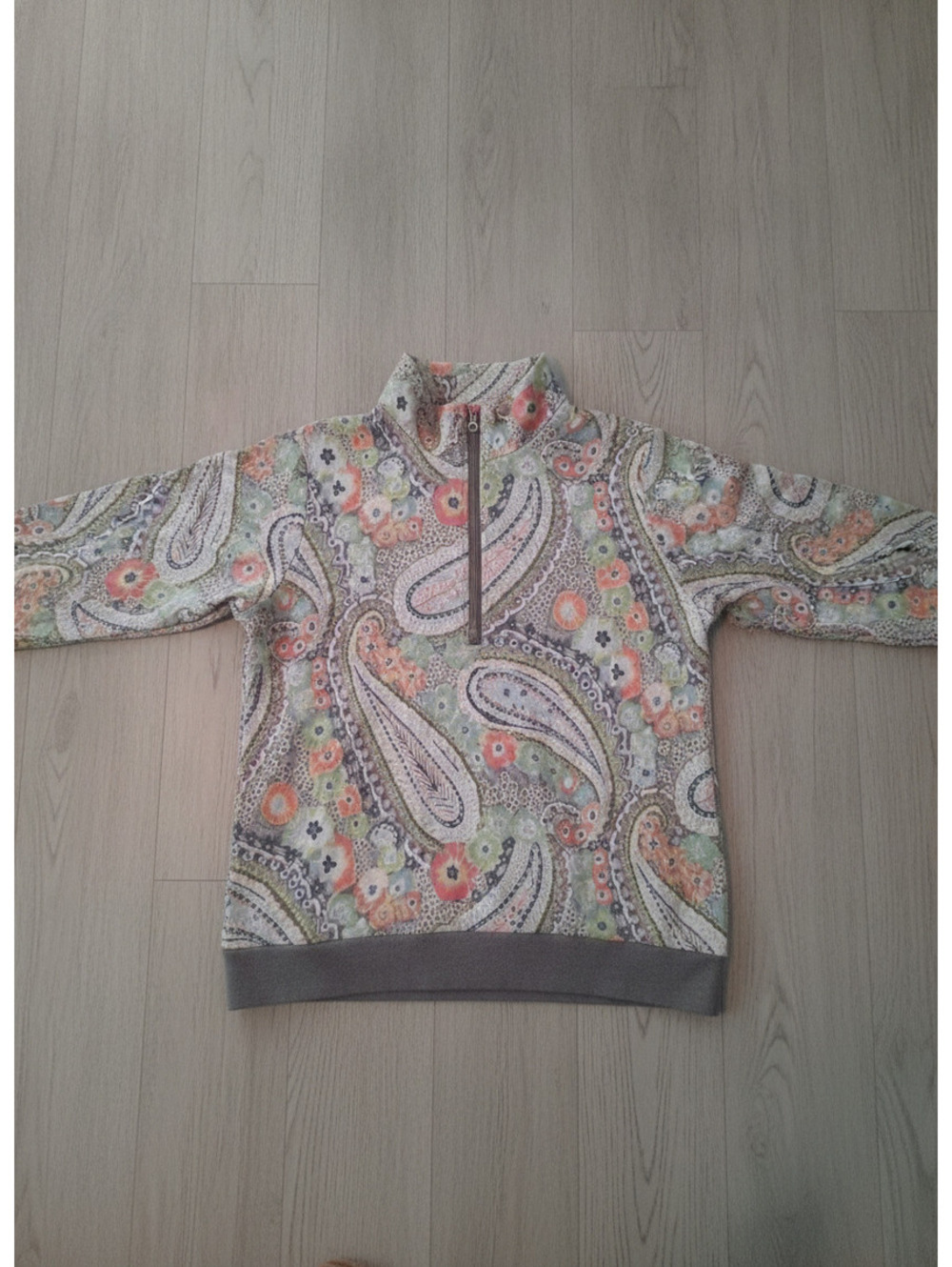 Vera Bradley Colorful Paisley Floral 1/2 Zip Pullover Sweatshirt Size Medium M